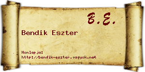 Bendik Eszter névjegykártya